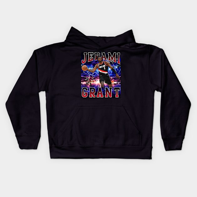 Jerami Grant Kids Hoodie by Gojes Art